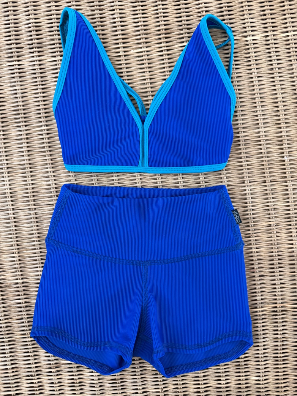 TIGER FRIDAY Blue Ribbed Set